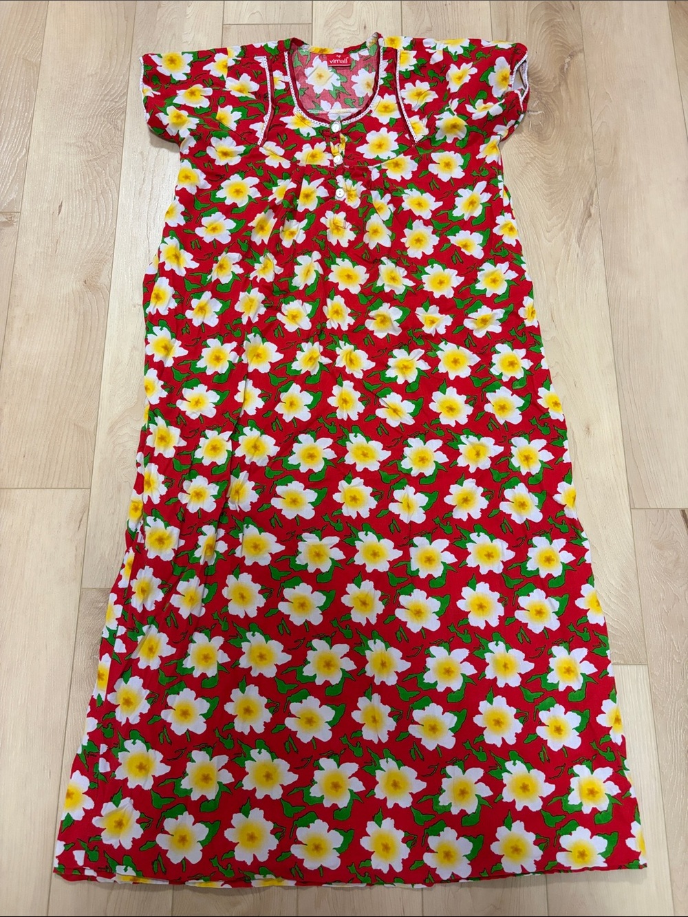 Vimal Fashions 100% Cotton Floral Nightgown, O/S, see measurements